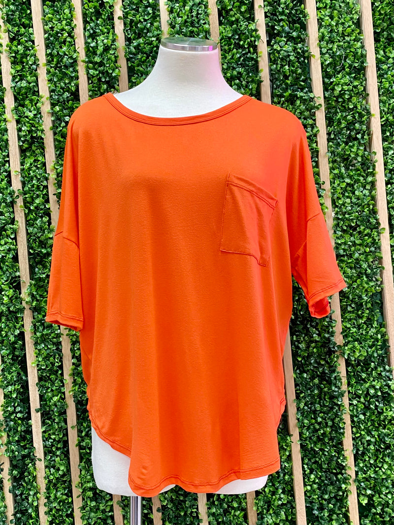 Orange Off Shoulder Knit Top