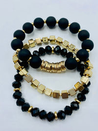 Black Gold Bracelet Set