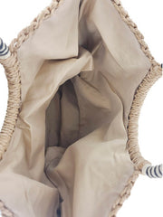 Woven Straw Handbag  with Shells