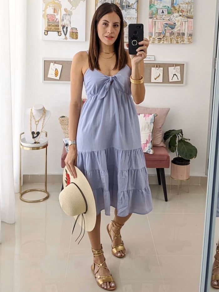 Powder Blue Knot Short Dress