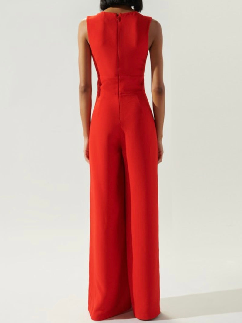 Exquisite V Neck Jumpsuit