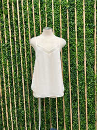 Delicate Mesh Trim Tank Top