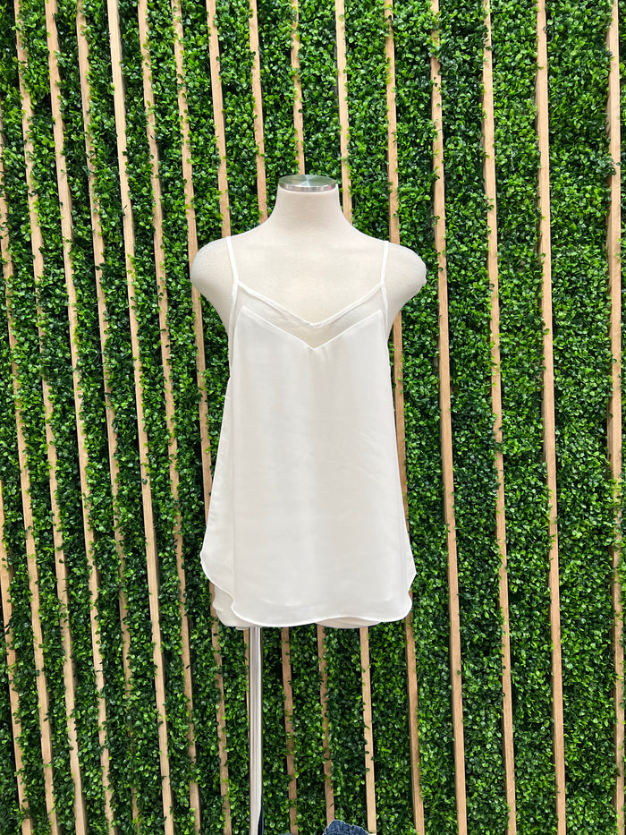 Delicate Mesh Trim Tank Top