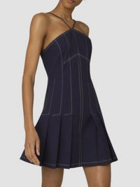 Exquisite Halter Stitch Detail Short Dress