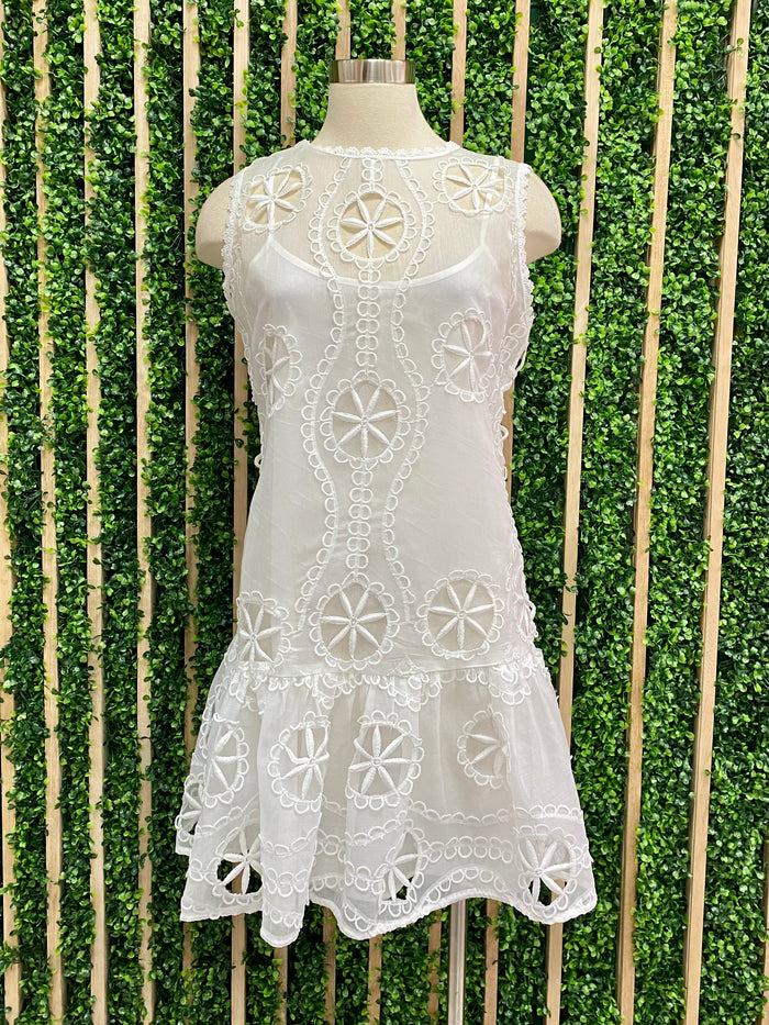 Lace Sleveless Dropwaist Dress