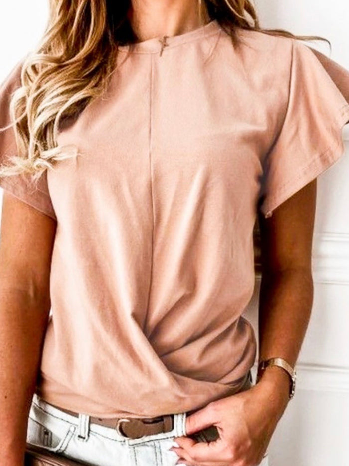 Angel Sleeve Front Knot Top