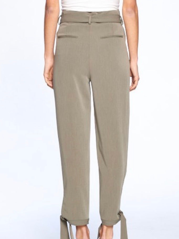 Olive Tied Hem Trouser