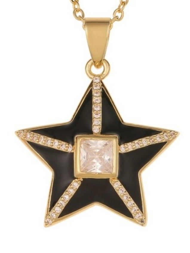 Zirconia Studded Star Necklace