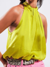 Satin Knot Front Top