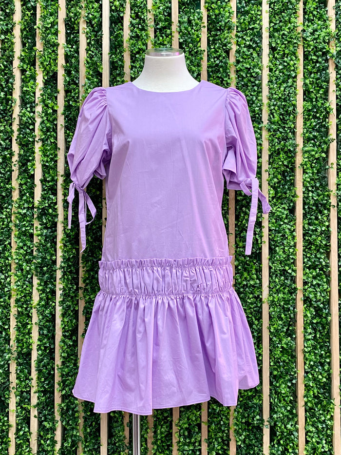 Lilac Dropwaist Short Dress