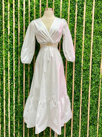 Exquisite V Neck Midi Dress