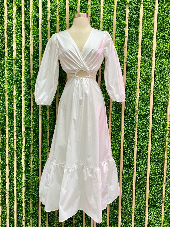 Exquisite V Neck Midi Dress