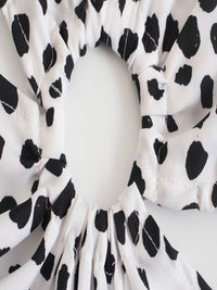 White Polka Dot Cutout Midi Dress