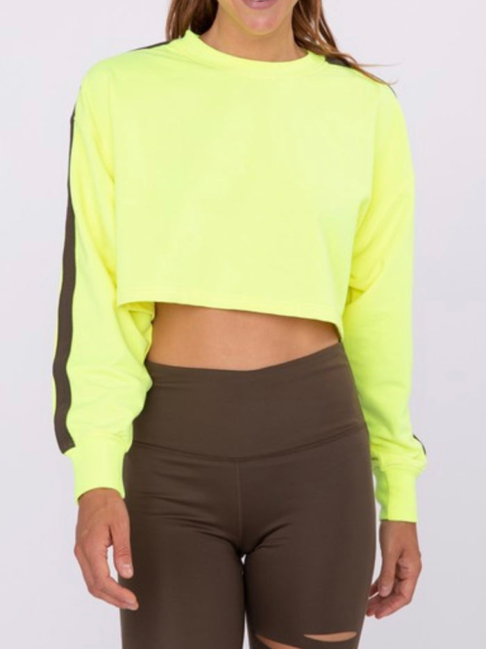 Olive Stripe Neon Yellow Sweater