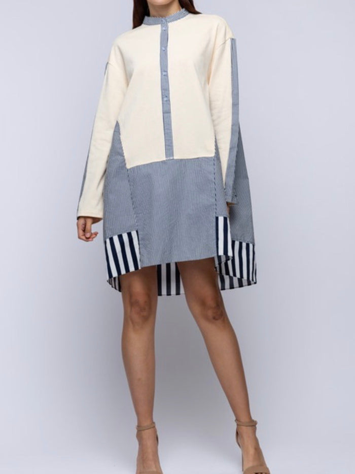 Stripe Block Shirt Dress