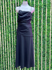 Classy Black One Shoulder Midi Dress