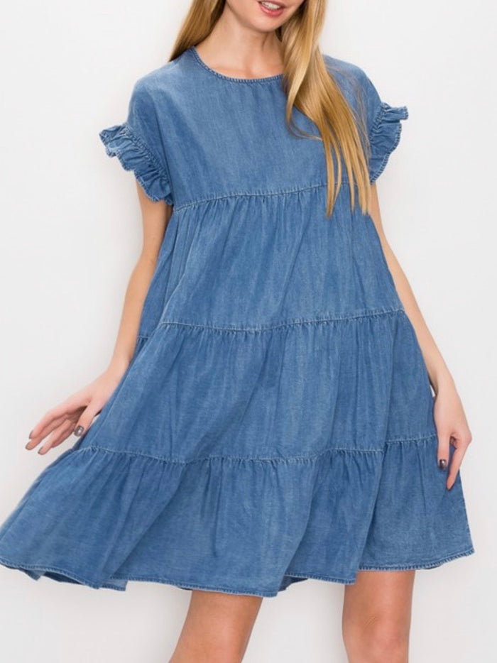 Denim Tiered Dress