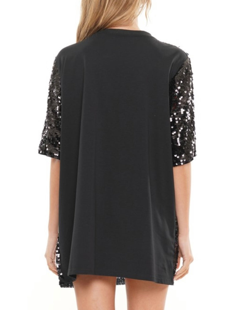 Game Day Sequin Shirt Dress