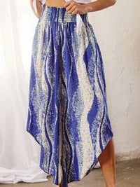 Blue Waves Crop Wide Leg Pants