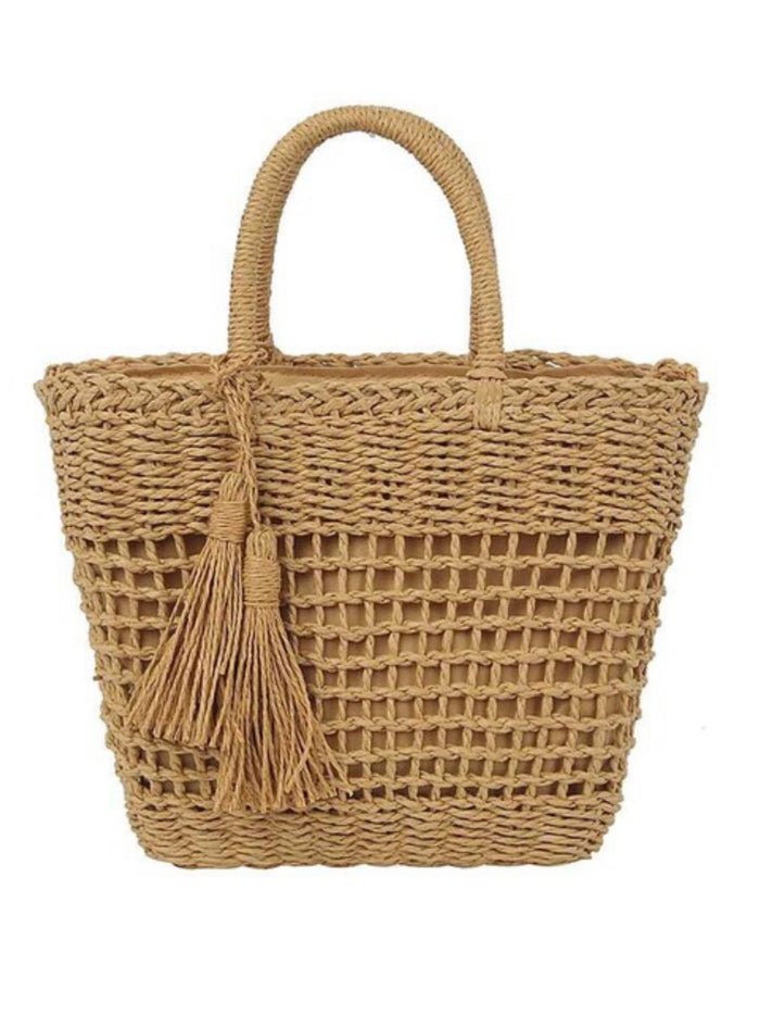 Straw Crossbody Medium Tote