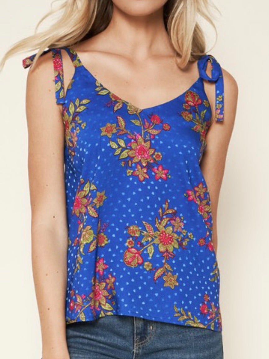 Cobal Floral Tank Top