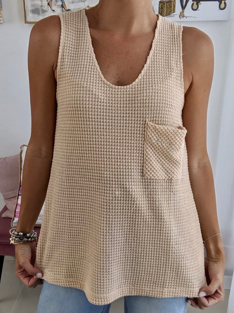 Sleeveless Waffle Top