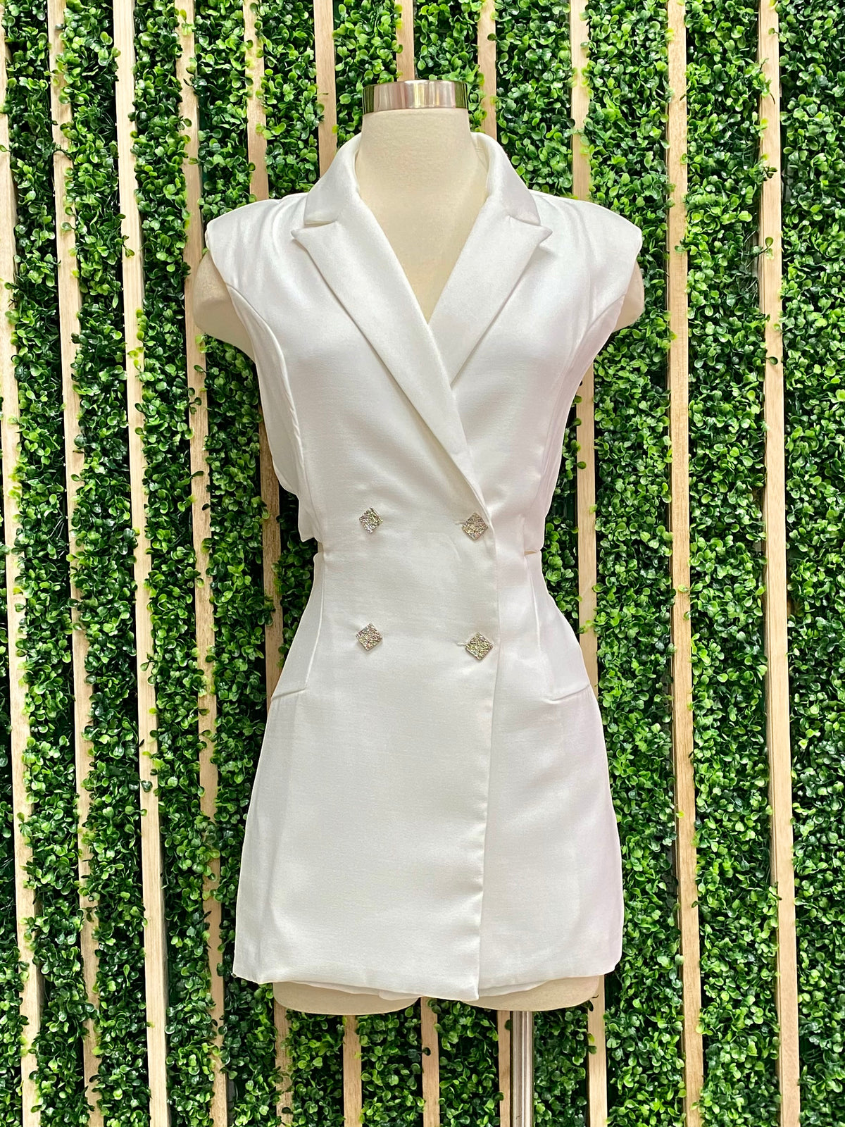 Cutout Blazer Romper