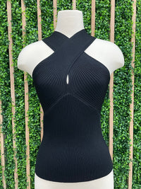Crossed Front Knit Top