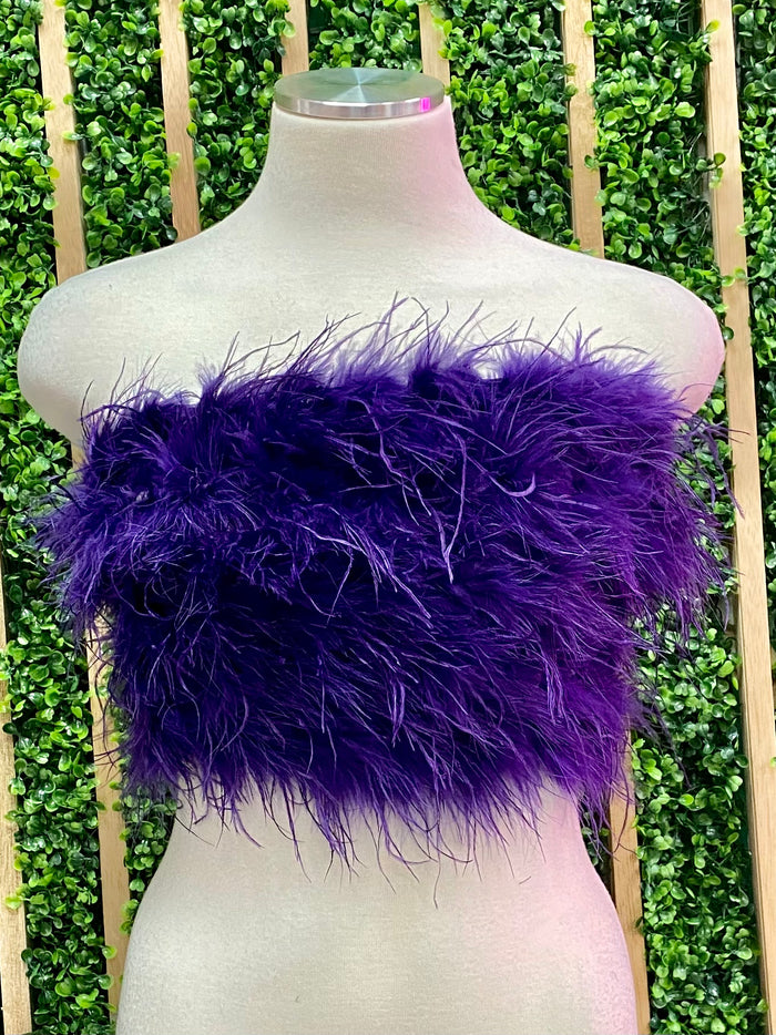 Feather Strapless Top