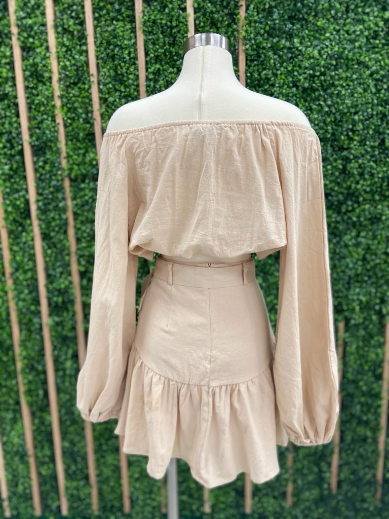 Puff Sleeve Top Skirt Set