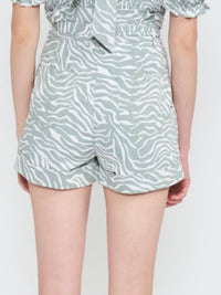 Mint Animal Print Shorts