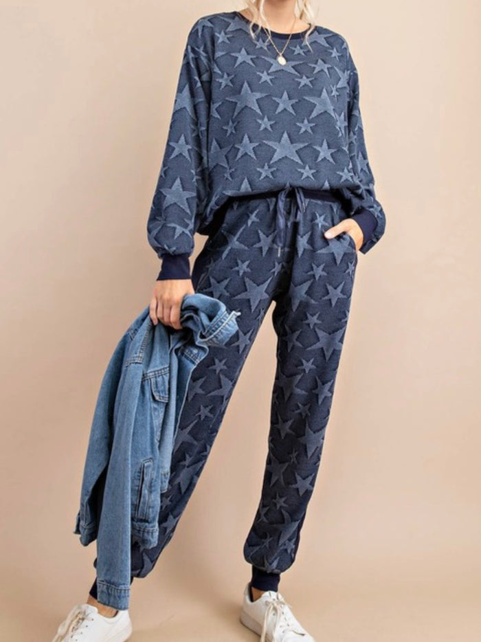 Star Embossed Loungewear Set