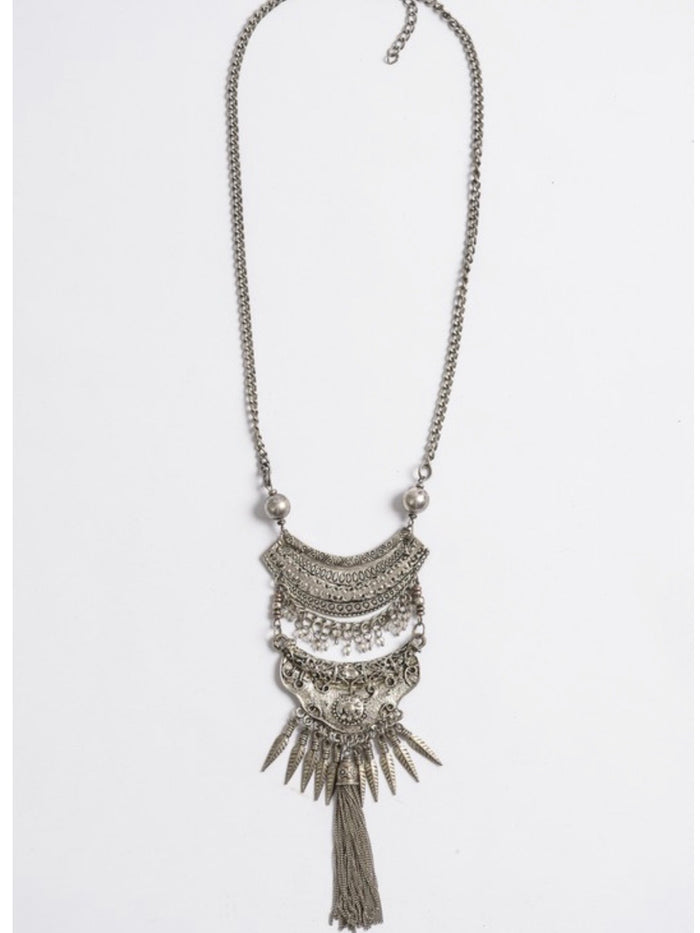 Fringe Drop Multilayer Necklace