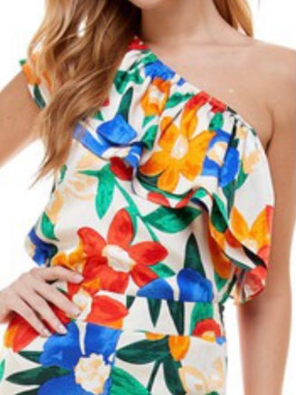 Floral One Shoulder Top
