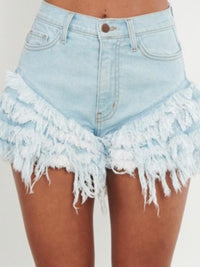 Ruffled Denim Short