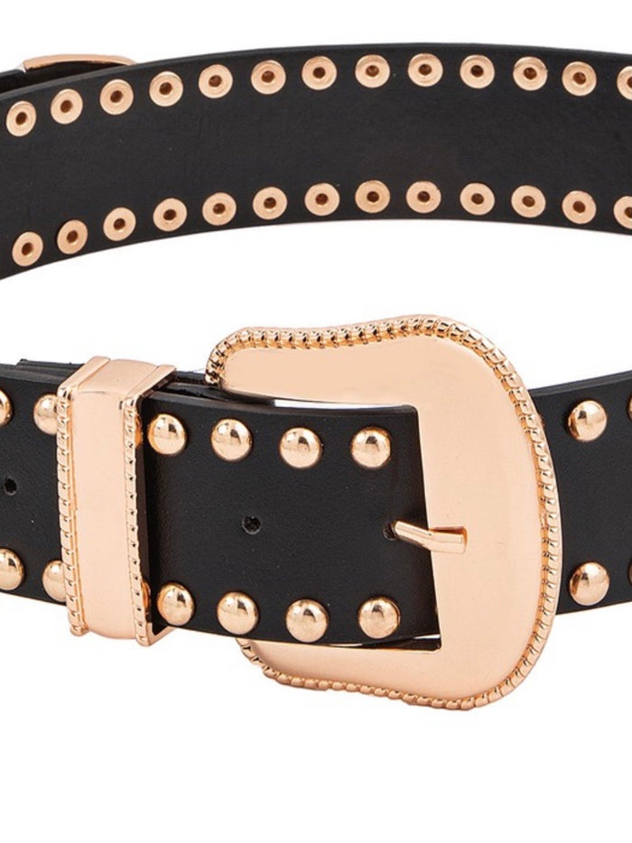 Western Buckle Studded Belt