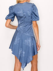 Slate Blue Asymmetrical  Dress