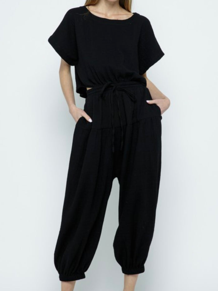 Open Back Jogger Jumpsuit