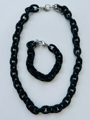 Black Enamel Links Bracelet