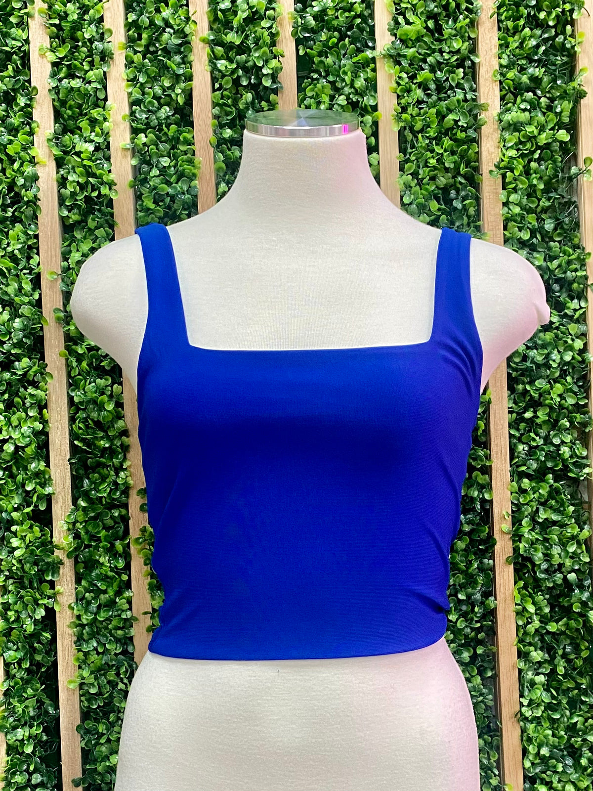 Square Neckline Cropped Basic Top