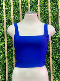 Square Neckline Cropped Basic Top