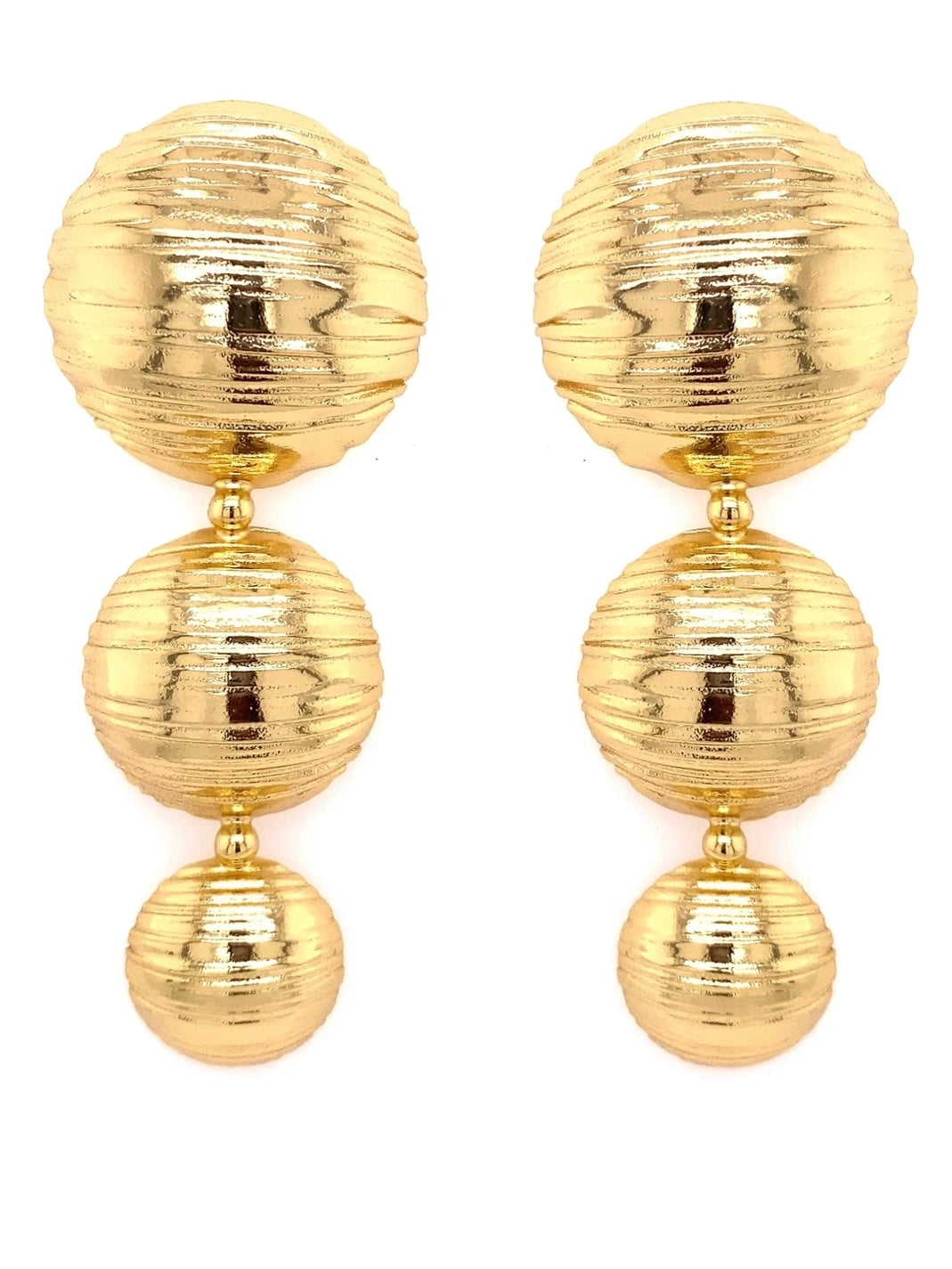 Textured Button Drop Earrings