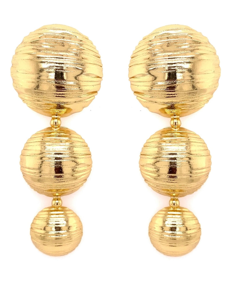 Textured Button Drop Earrings