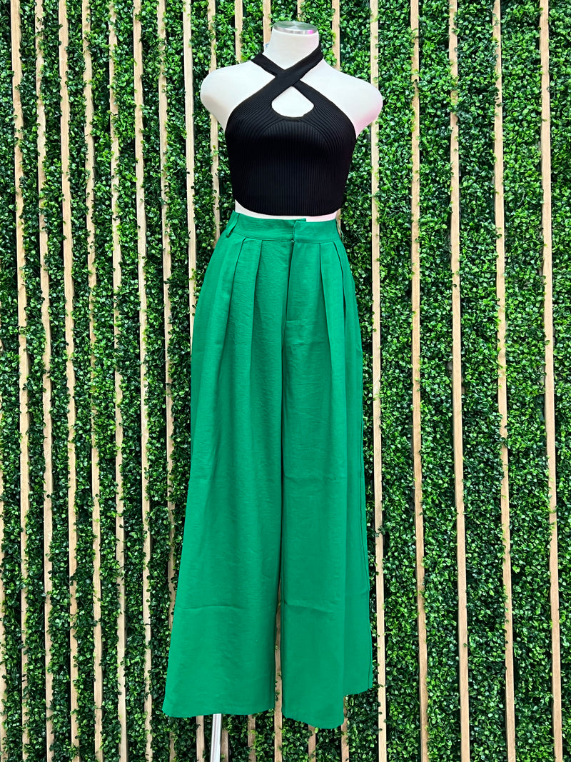 Green Wide Leg Pant