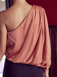 Satin Draped One Shoulder Top