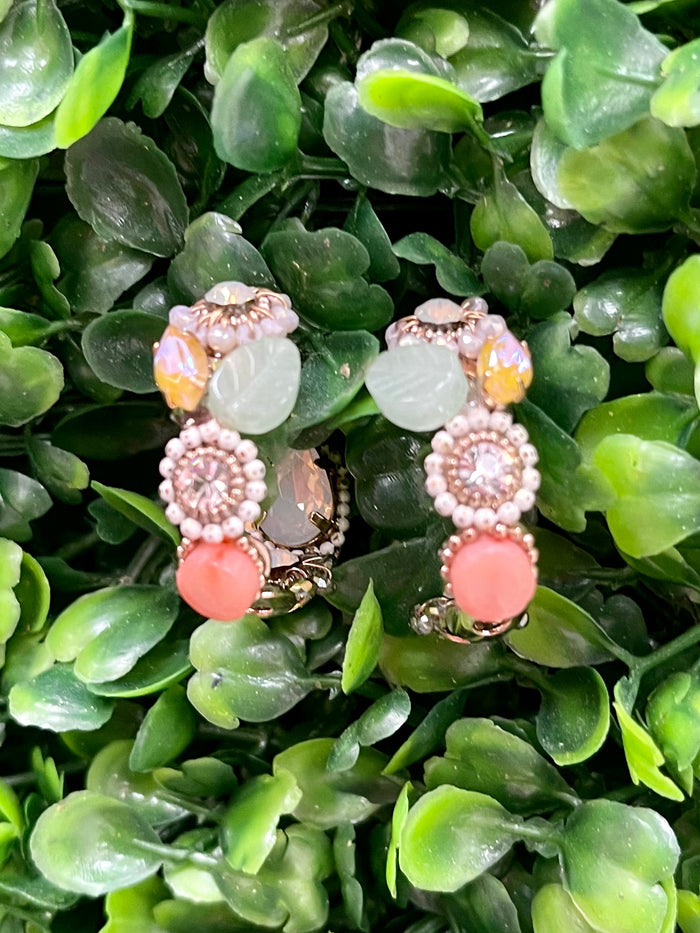Swarovski Floral Hoop Earrings