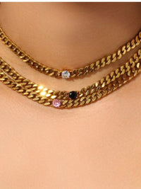 Cuban Chain Zirconia Choker Necklace