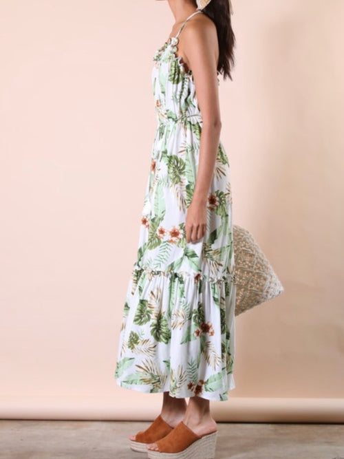 Tropical Print Maxi Dress