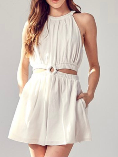 Ring Detail Cutout Romper