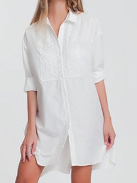 Eyelet Detail Shirt Dress